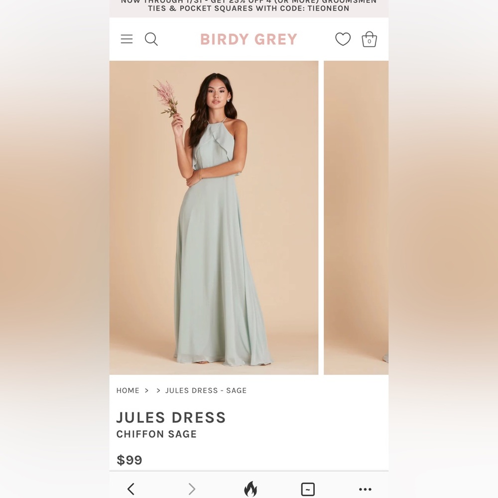 Birdy grey Jules bridesmaid dress - small - sage